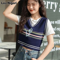 Laz Nigori เสื้อถักแขนสั้นผู้หญิงสีชมพู