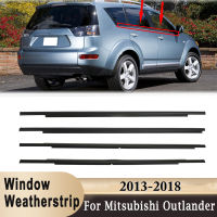 4X กระจกหน้าต่าง Weatherstrip ประตูด้านข้าง Molding Trim Seal สำหรับ Mitsubishi Outlander 2013-2018