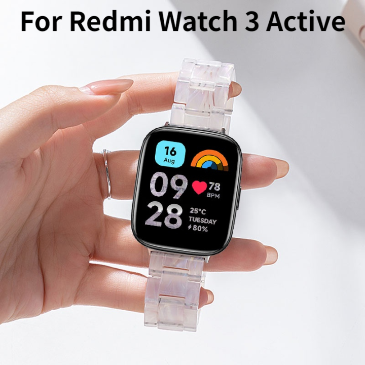 สายเรซิ่นสำหรับ-redmi-watch-3-active-สายคล้องสายรัดข้อมือสำหรับ-xiaomi-redmi-watch-3-active-smart-watch-อุปกรณ์เสริมสร้อยข้อมือ