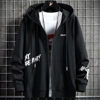 Plus Size Mens Zip Up Hoodie Jacket 2021 New Streetwear Black Hip Hop Hooded Sweatshirts Male Fashion Letter Print Hoodies 8XL