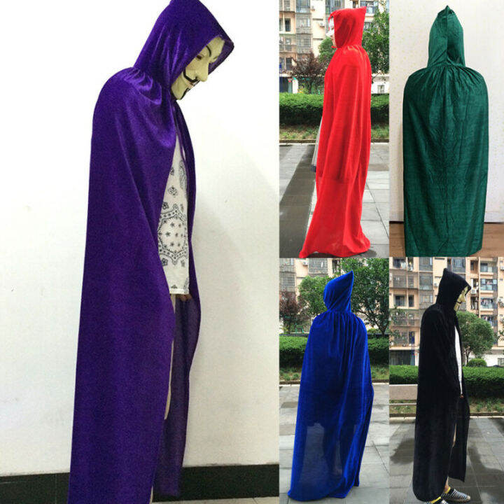 ยุคกลางเสื้อคลุมยาวมีฮู้ด-elf-แวมไพร์แม่มด-carnival-ฮาโลวีน-cloaks-หมวก-robe-larp-ผู้หญิงผู้ชาย-grim-reaper-party-trench