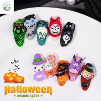 MZRTNZ halloween 20Pcs เรซิน ฮาโลวีนเล็บศิลปะ rhinestone มินิมินิ เครื่องประดับเล็บตกแต่ง การตกแต่งเล็บแบบ3D สร้างสรรค์และสร้างสรรค์ หลังแบนราบ อุปกรณ์ทำเล็บ