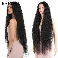 Raising Synthetic Lace Front Wigs 40 Inch Super Long Deep Natural Wave Ombre Blond 613 Color Hair Wigs Fashion dn