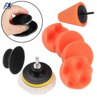 9Pcs Buffing Pad Set Thread 4 inch（100mm）Auto Car Polishing pad Kit for Car Polisher Manual Polishing Gripper Handle Drill