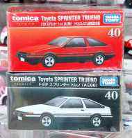 CLT โมเดลรถโทมิก้าขนาดเล็ก 7.0 ซม ? Tomica Premium No.40 TOYOTA SPRINTER Trueno AE86 2 กล่อง สีแดง &amp; สีขาว ใหม่ในซีล สินค้าเป็นสินค้าลิขสิทธิ์แท้