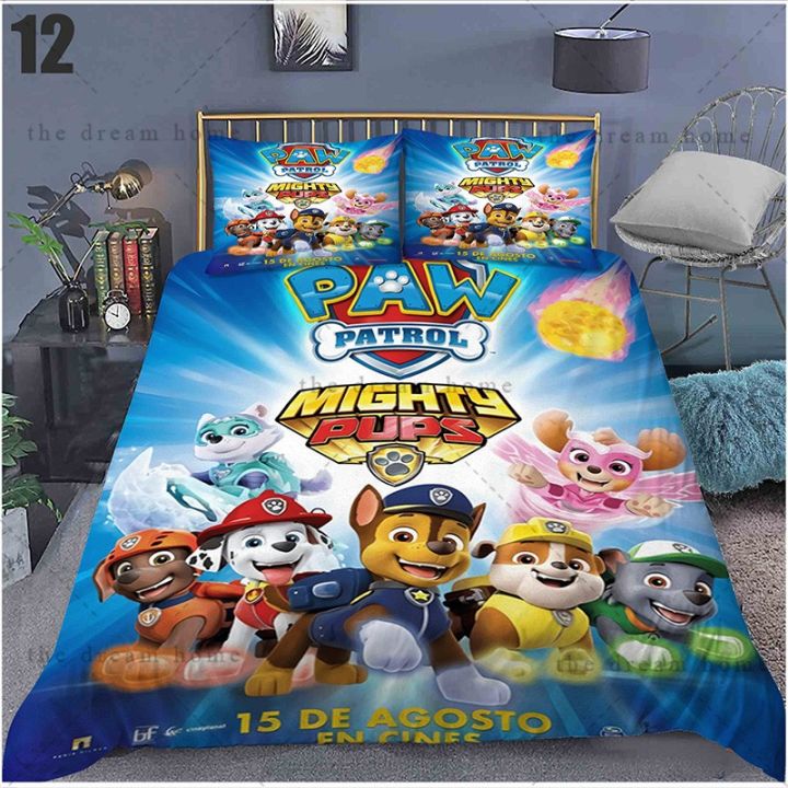 ellen-paw-patrol-3in1-ชุดเครื่องนอน-ผ้าปูที่นอน-ปลอกหมอน-ผ้านวม-สบาย-ล้างทําความสะอาดได้