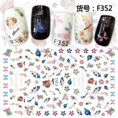 Yalayee 【 Japanese R Time Embroidery Flower Series 】 Ultra-Thin Semi-Translucent Adhesive Nail Sticker Manicure Phototpy Decal Polish