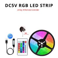 USB เทปริบบิ้นควบคุมระยะไกล5V แถบไฟ Led RGB IR ยาว5-15เมตรการจัดส่งภายในประเทศกระเป๋าเดินทางสำหรับไฟด้านหลังทีวีเล่นเกมคอมพิวเตอร์โคมไฟ LED แถบตกแต่งห้อง