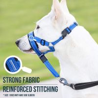 Dog Mouth Muzzles Anti Bark Dog Collar Breathable Dog Training Tool Nylon Muzzle Set With Reflective Strips Summer Pet Leashes Leashes