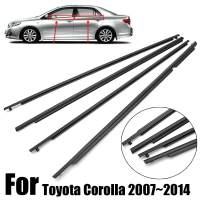 4ชิ้นประตูรถกระจกหน้าต่างปั้นตัดสภาพอากาศเข็มขัดซีล Ruer สำหรับ Toyota Corolla 2007 ~ 2014