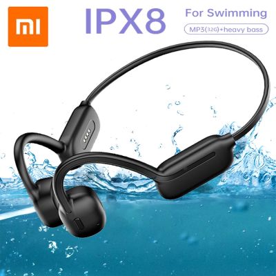Real Bone Conduction Headphones Swimming IPX8 Waterproof 32GB MP3 Player Wireless Bluetooth 5.3 Earphones for Sport HiFi Headset