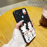 Chenyyka เคสสำหรับ Realme C21 C21Y C25Y รูปกระต่ายน่ารักสวยงามบางดีไซน์ใหม่เคสโทรศัพท์ป้องกันขอบสี่เหลี่ยมเคสนิ่มเคสปลอกซิลิโคนกันกระแทก