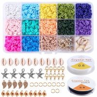 Flat Round Polymer Clay Beads for Jewelry Making Bracelets Necklace Earring DIY Craft Kit with Pendant (2650 Pcs)