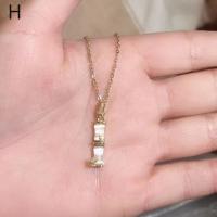 ┅ Titanium steel necklaces women dont rub off on the new slub collarbone chain pendant light luxury joker character trill new in 2022