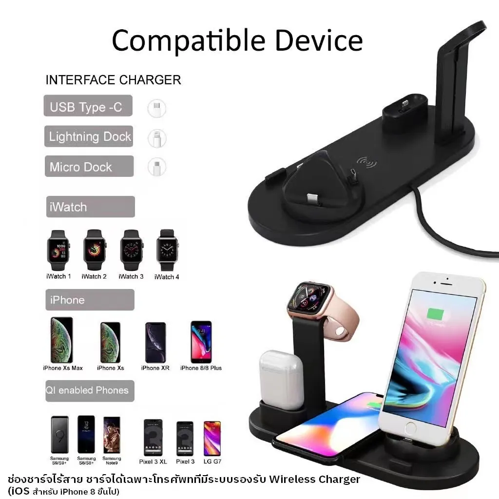 taart Nathaniel Ward Verenigen Super seller99 Wireless Charger, 3 in 1 Wireless Charging Dock for Apple  Watch and Airpods,เครื่องชาร์จไร้สาย Stand | Lazada.co.th
