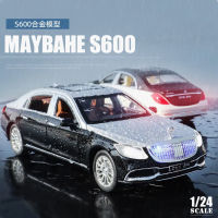 D Iecast 124อัลลอยรุ่นรถ Maybach S600 AMG โลหะขนาดเล็กยานพาหนะจำลองหรูหราซีดานเด็กวันเกิดของเล่นฮอตสำหรับเด็ก