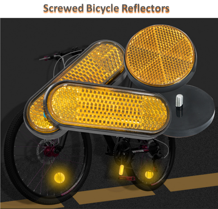 ตัวสะท้อนแสงสกรูแบบกลม2ชิ้นสำหรับรถจักรยานยนต์รถจักรยานรถยนต์รถบ้านเครื่องหมายด้านข้างด้านหลัง-ท้าย-ส่วนสัญญาณสีแดง-ขาว-อำพัน-เขียว
