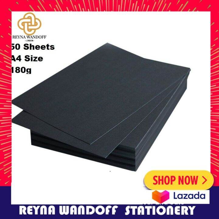 Black and Brown A4 Paper 50 Sheets 180g High Quality Black Colour Paper ...
