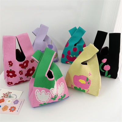 Single Shoulder Bag Vacation Travel Bags Lady Leisure Big Bag Fashion Handbags Totes Flower Knit Handbags
