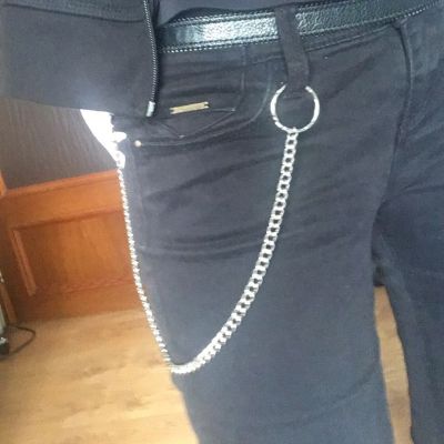 Hip Hop Pants Chain Secure Travel Wallet Chain Heavy Duty Jeans Link Coil Leash
