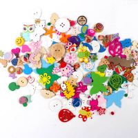 Random Mix Wooden Buttons Scrapbooking Sewing Home Decoration Apparel Accessory Painted Decoration DIY Crafts 20pcs Haberdashery