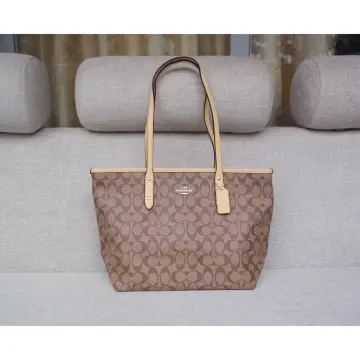 Jual coach original tote bag top zip signature 58292