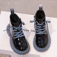 TJEDFHF รองเท้าหนังเด็กผู้หญิง,รองเท้ามาร์ติน2022ฤดูหนาวรองเท้าบูท Sepatu BOOT Pendek ฤดูใบไม้ร่วงและฤดูหนาว