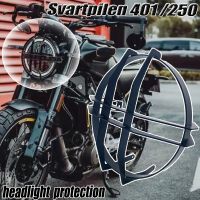 สำหรับ Husqvarna Svartpilen 401 250 2018-2022ไฟหน้ารถจักรยานยนต์หลอดไฟหน้าตะแกรงป้องกันอุปกรณ์ปกป้องป้องกัน