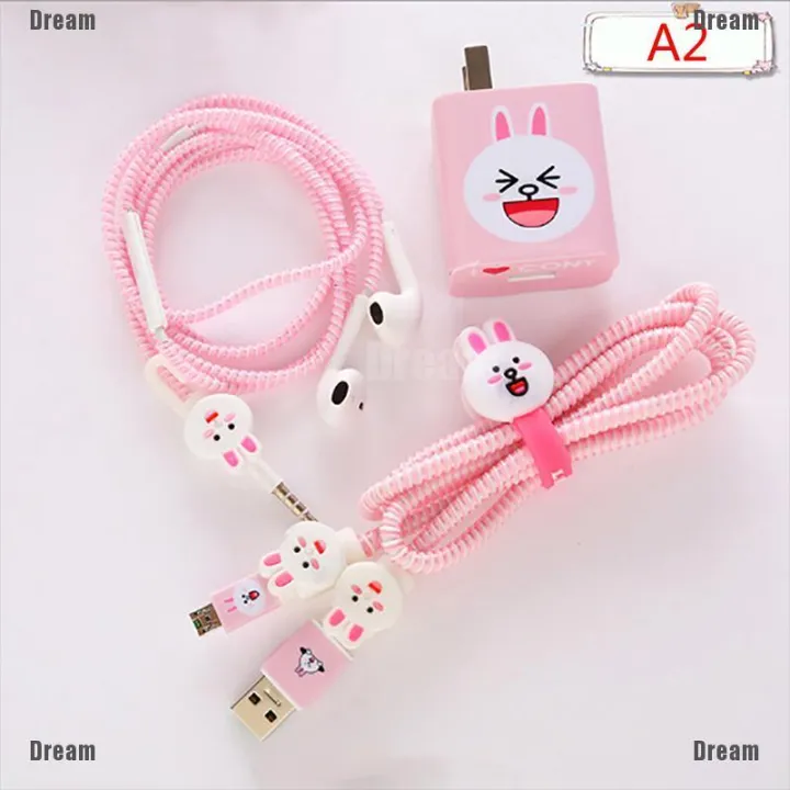 【high quality】 New cable winder charger stickers cartoon usb data cable