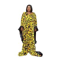 Luxury African Women Loose Robe Dashiki Clothing Nigeria Wedding Party Maxi Arabia Kaftan Leopard Print Long Dress Abaya Dubai