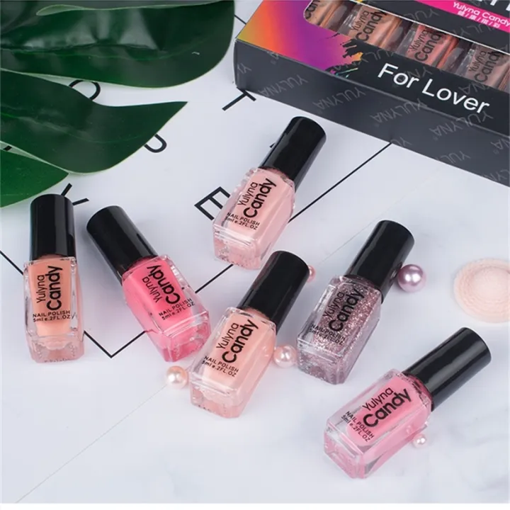 Korean Nail Polish 6 Colors 5 ml*6 Set Nail Polish Set Nail Polish Kit ...