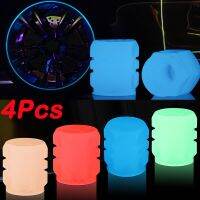 【CW】☏  4Pcs Car Stem Caps Fluorescent Night Glowing Motorcycle Tyre Hub Decoration