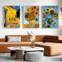 Van Gogh Oil Painting Good Quality Prints And Posters Waterproof Paper Sticker Coffee House Bar Decor Art Wall Stickers Drawing Painting Supplies