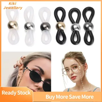 50PCS Anti-Slip Eyeglass Chain Ends Retainer Ear Hook Glasses Rope  Connectors Sunglasses Cord Holder Adjustable Rubber Glasses Ring