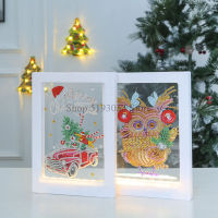 DIY Diamond Painting Photo Frame LED Light Diamond Embroidery Painting Night Light Desk Table Home Decor Christmas Birthday Gift