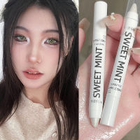 Matte Glitter White Lying Silkworm High ปากกากันน้ำ Pearlescent Shimmer อายแชโดว์อายไลเนอร์ดินสอแต่งหน้าเครื่องสำอาง ~