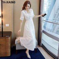 dress for women summer 2022 new white fairy long temperament thin super