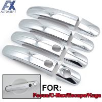 Newprodectscoming Chrome Door Handle Catch Covers Trim Smart Key Overlay Decoration For Ford Focus C-Max Escape Kuga 2014 2015 2016 2017 2018