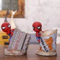 ATLANTI For Kids Gifts Collectible Doll Toys Home/office Supplies Resin Pencil Pot Holder Spiderman Pen Holders Spiderman Action Figures Figurine Mode