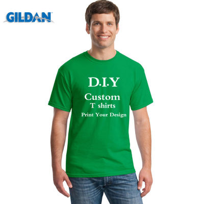 GILDAN ที่กำหนดเองพิมพ์เสื้อยืดผู้ชายผ้าฝ้าย100 ฮาราจูกุด้านบน DIY ของคุณเช่นภาพหรือโลโก้เสื้อยืดแฟชั่นที่กำหนดเองท็อปส์ซูผู้ชาย