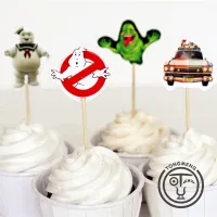 【▼Hot Sales▼】 HUOFD SHOP Ghostbusters 24ชิ้นคงที่ Peter Venkman Dana Barrett แคนดี้บาร์เลือกที่แต่งหน้าคัพเค้กอาบน้ำทารกอุปกรณ์จัดงานปาร์ตี้วันเกิดสำหรับเด็ก