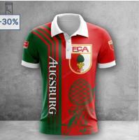 2023 new style1 ARRIVE design Augsburg F.C 3D high-quality polyester quick drying 3D polo shirt,   style36xl (contact online for free customization of name)