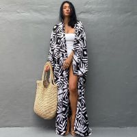 COD DSFGRDGHHHHH Beach CoverUp Tie Dye Batik Print Long Kimono Belted Cardigans Rayon Comfy Airy Womens Coat Quick Dry Boho Dress