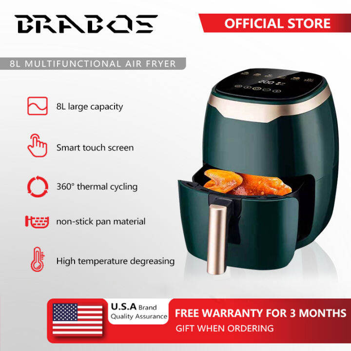 BRABOS smart air fryer 2022 new household oilfree multifunction 8L