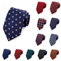 Formal Fashion Ties for Men Silk 8cm Neck Tie Navy Ties Sets Suit Printed Wedding Party Gravata Dress Mens Accessories