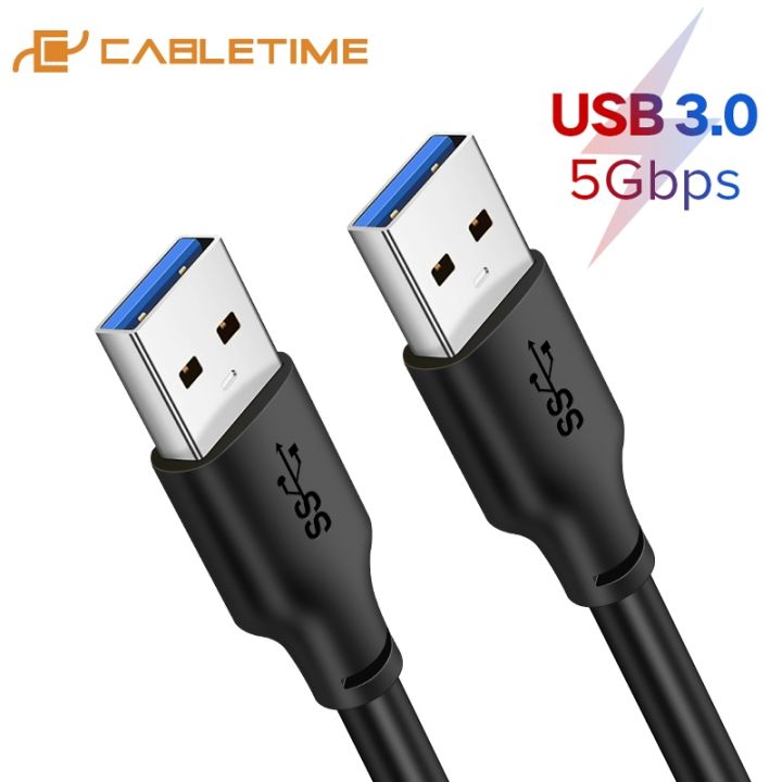 cabletime-usb-to-usb-a-3-0-male-type-a-cable-usb-extension-cable-for-radiator-harddisk-usb3-0-data-transfer-cable-c266