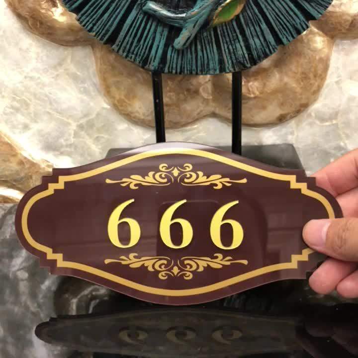 Acrylic digital house number plate digital OEM custom hotel house