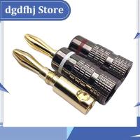 Dgdfhj Shop 1 Pair 4Mm Banana Plug Straight Pre Amplifier Gold Plated Connector Solder Free Audio Jack Speaker Adapter