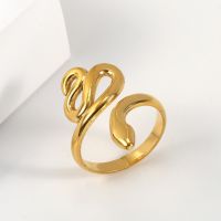 【CW】 Cazador Gold Color Rings for Twisting Snake Punk Jewelry