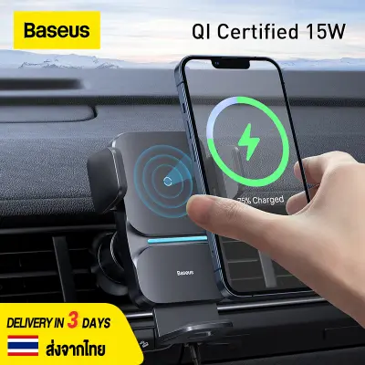 Baseus 15W Automatic Alignment Car Phone Holder Wireless Charger Mount For Samsung iPhone Xiaomi Air Vent Holder For Phone 4.7-7.5 inches